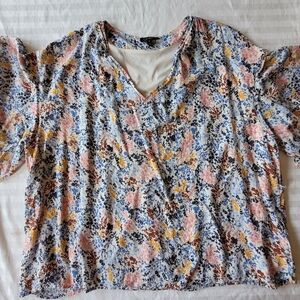 Jessica Simpson Floral V-Neck Women's Top Size 3X